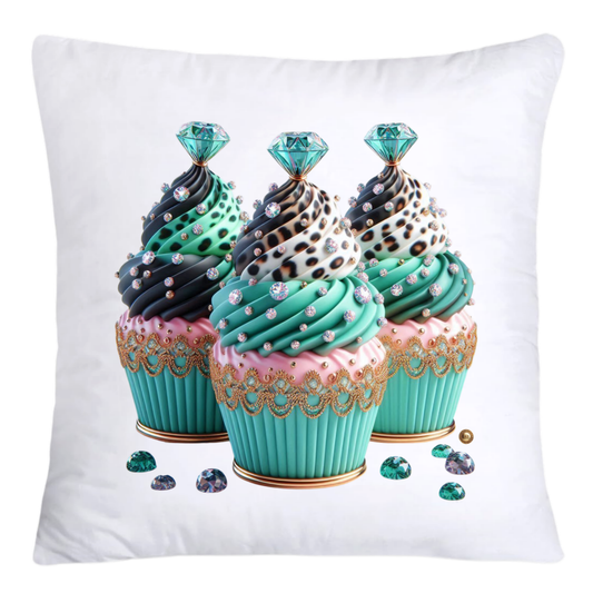 Wild Animal Print Cupcake Throw Pillow Covers 18x18-4136