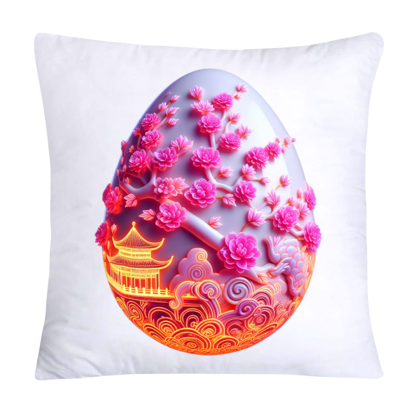 18x18 Pink and White Willow Egg Vintage Inspired-1038
