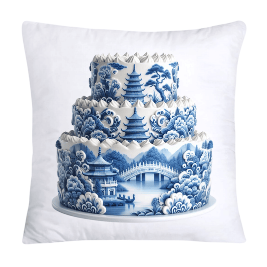 Blue Willow Sweet Cake 18x18 Pillow Covers-4863