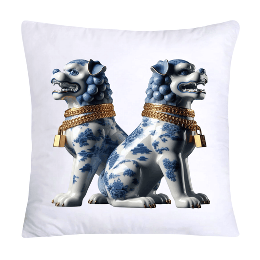 Classic Blue Willow Foo Dogs Pillow Covers-1799