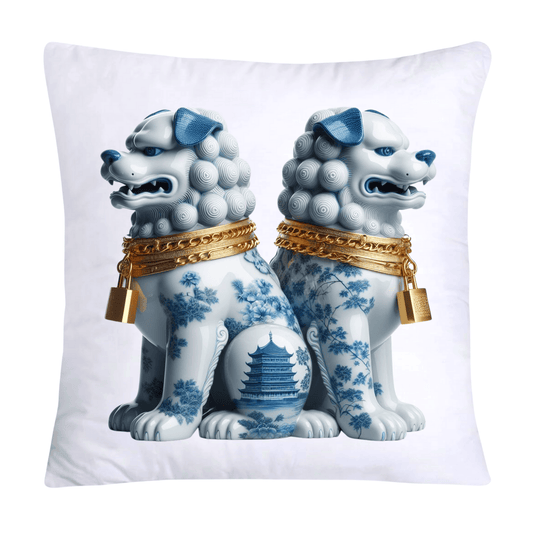 Classic Blue Willow Foo Dogs Pillow Covers-1796