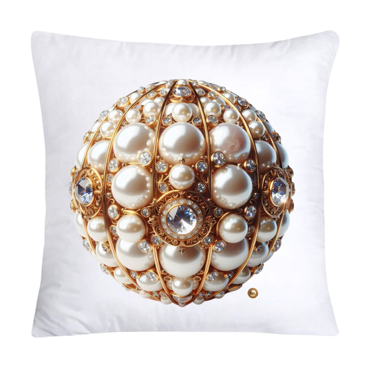 Beautiful Gold, Pearl and Diamond Orb/Ball 18x18 Pillow Covers-5732