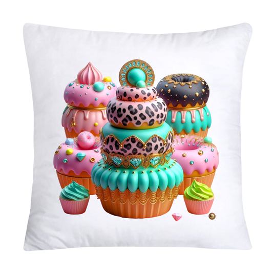 Wild Animal Print Cupcake Throw Pillow Covers 18X18-3719