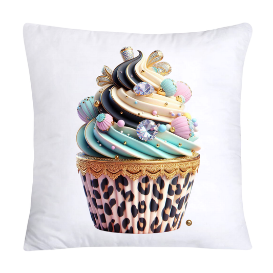 Wild Animal Print Cupcake Throw Pillow Covers 18X18-3735