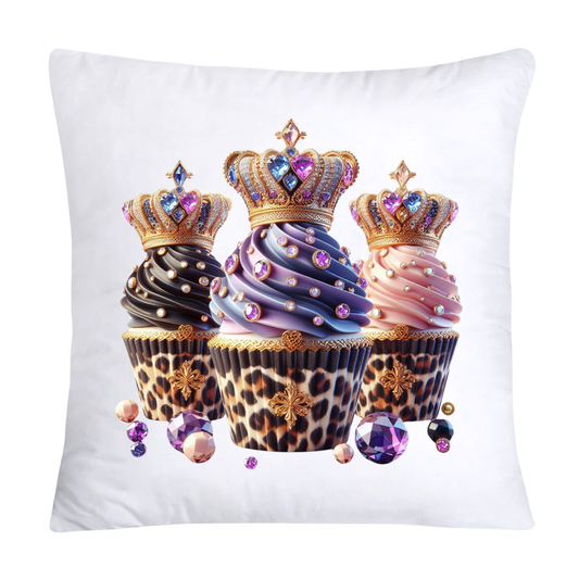 Royal and Wild Animal Print Cupcake Pillow Covers 18X18-3579