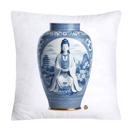 18x18 Blue Willow Chinoiserie Elegant Vase Pillow Covers-5226