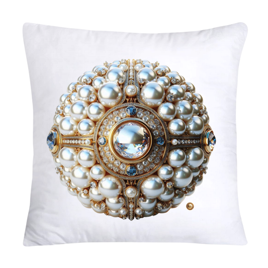 Beautiful Gold, Pearl and Diamond Orb/Ball 18x18 Pillow Covers-5719