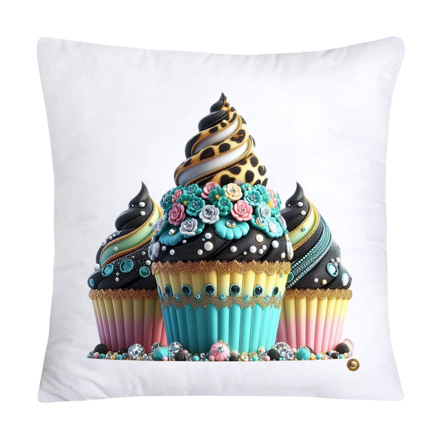 Wild Animal Print Cupcake Throw Pillow Covers 18X18-3699