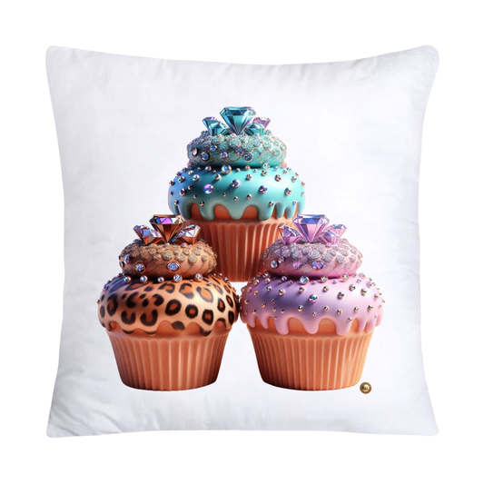 Wild Animal Print Cupcake Throw Pillow Covers 18x18-369