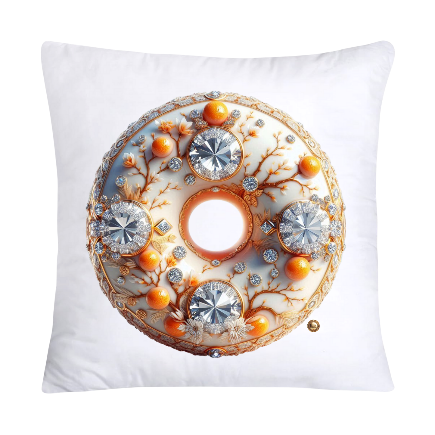 Orange Willow Donut 18x18 Throw Pillow Covers-2217