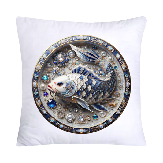Blue Willow Stunning Koi Fish Pillow Covers 18x18-5141