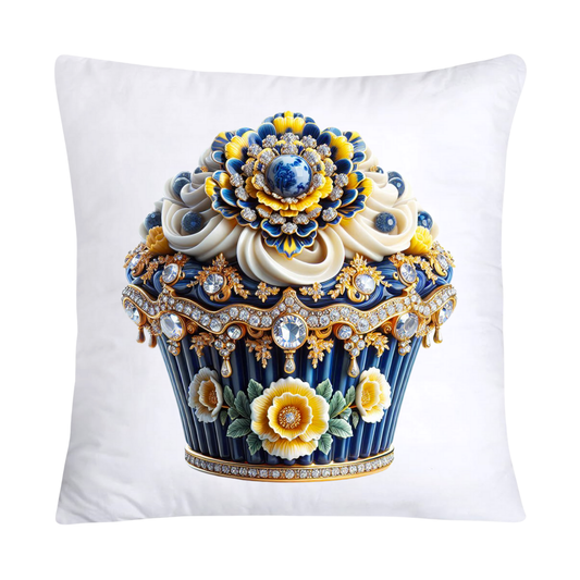 Blue and Yellow Willow 18x18 Chinoiserie Cupcake Throw Pillow Covers-5052