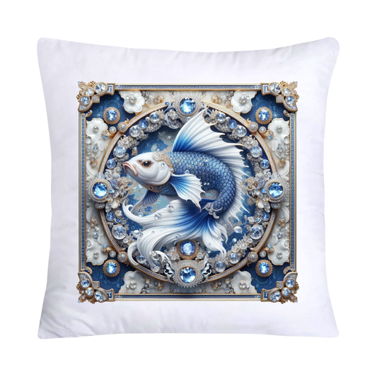 Blue Willow Stunning Koi Fish Pillow Covers 18x18-5090