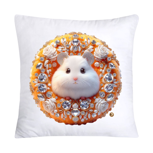 Orange Willow Whimsical Hamster in Donut Hole Pillow Covers 18X18-2189