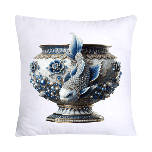 Blue Willow Stunning Koi Fish Pillow Covers 18x18-5145