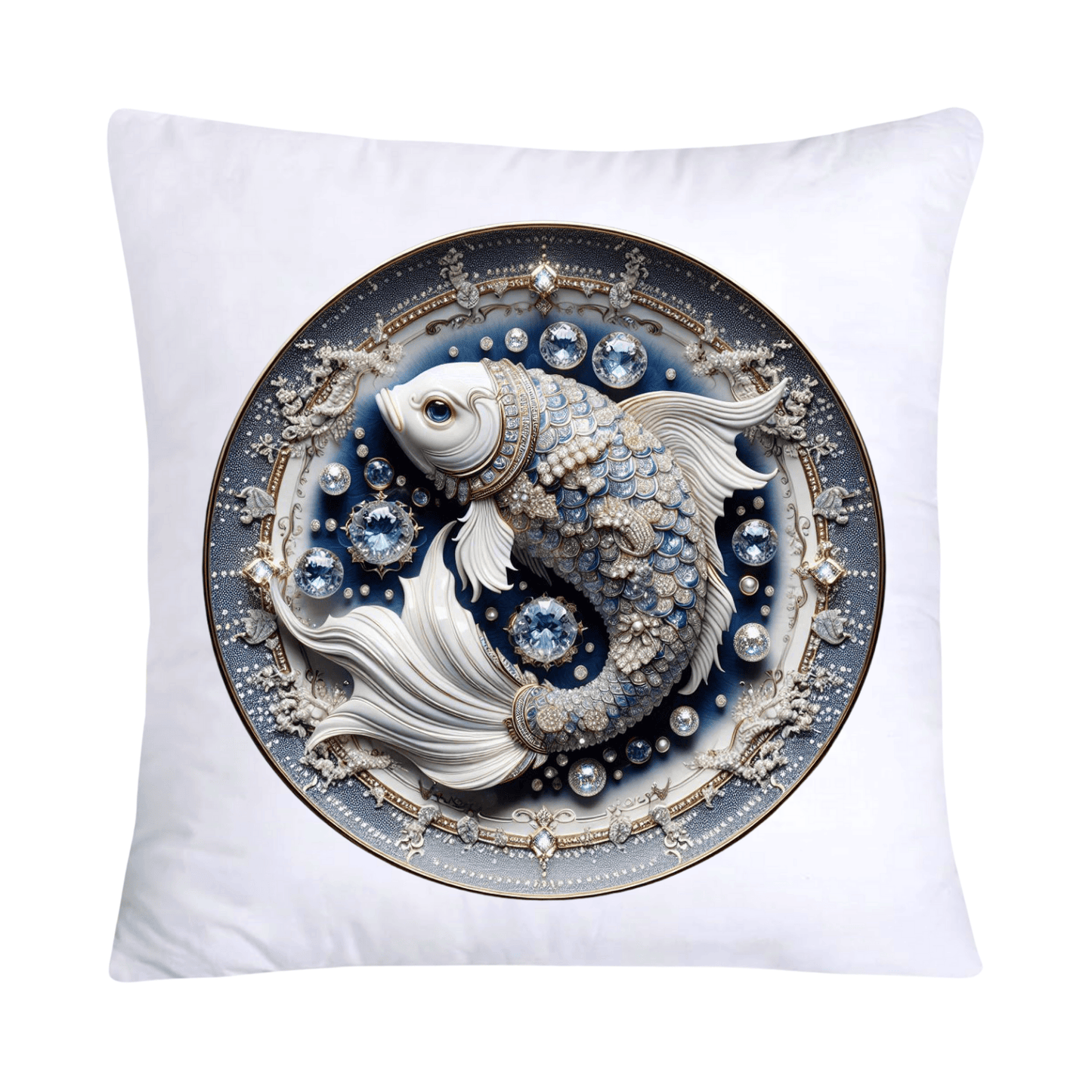 Blue Willow Stunning Koi Fish Pillow Covers 18x18-5114