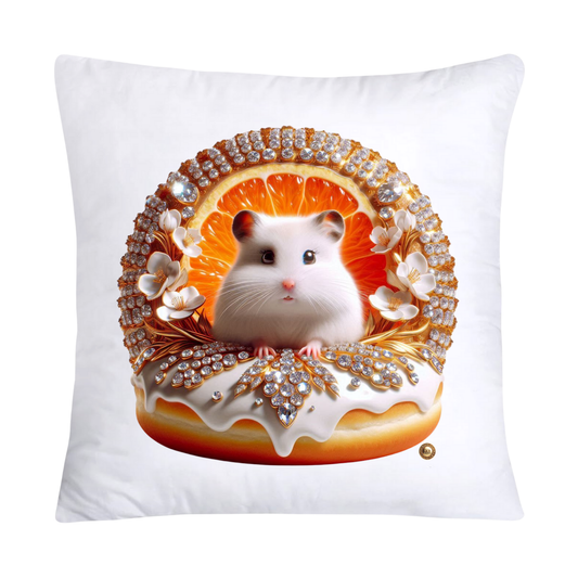 Orange Willow Whimsical Hamster in Donut Hole Pillow Covers 18X18-2196