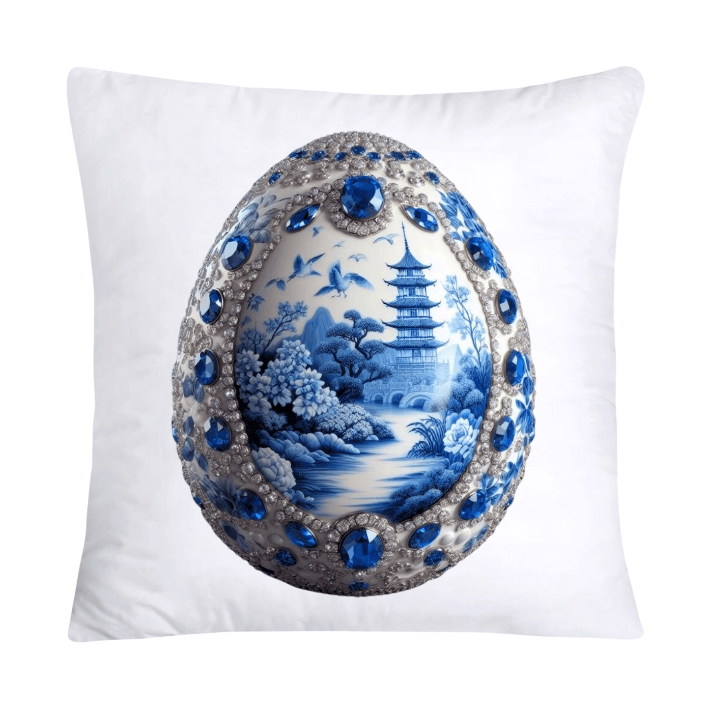 Blue Willow 18x18 Chinoiserie Egg Pillow Covers-2514