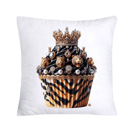 Royal and Wild Animal Print Cupcake Pillow Covers 18”X18”-3444