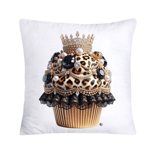 Royal and Wild Animal Print Cupcake Pillow Covers 18”X18”-3431
