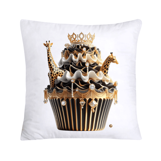 Royal and Wild Animal Print Cupcake Pillow Covers 18”X18”-3427