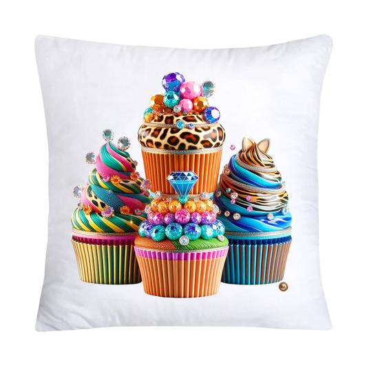 Wild Animal Print Cupcake Throw Pillow Covers 18x18-324
