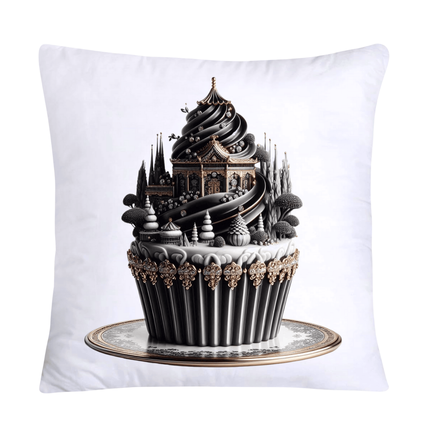 Black Willow Chinoiserie Cupcake 18x18 Throw Pillow Covers-5994