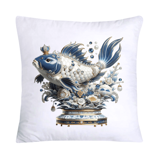 Blue Willow Stunning Koi Fish Pillow Covers 18x18-5130