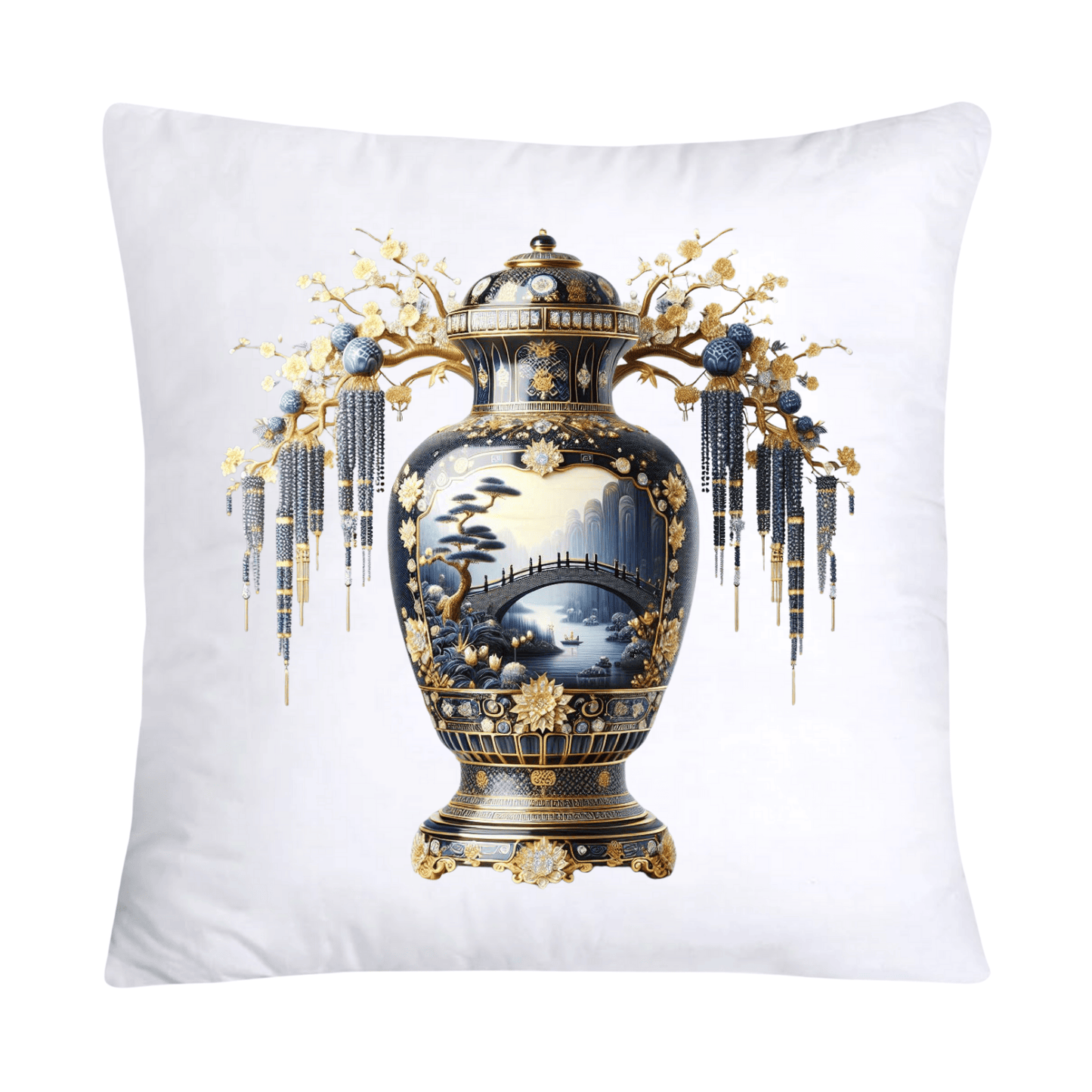 Blue and White Willow Ginger Jar Pillow Covers-103
