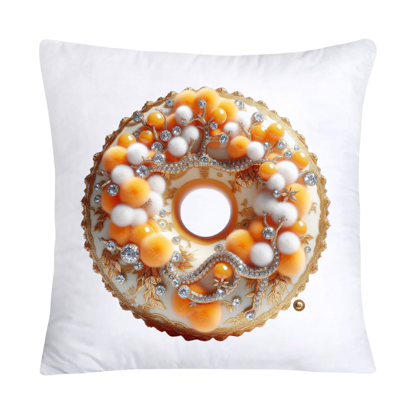 Orange Willow Donut 18x18 Throw Pillow Covers-2230