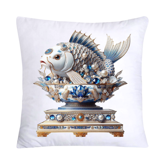 Blue Willow Stunning Koi Fish Pillow Covers 18x18-5081