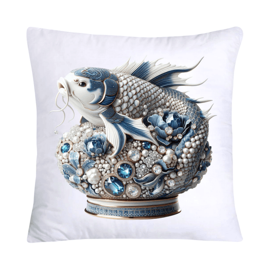 Blue Willow Stunning Koi Fish Pillow Covers 18x18-5103
