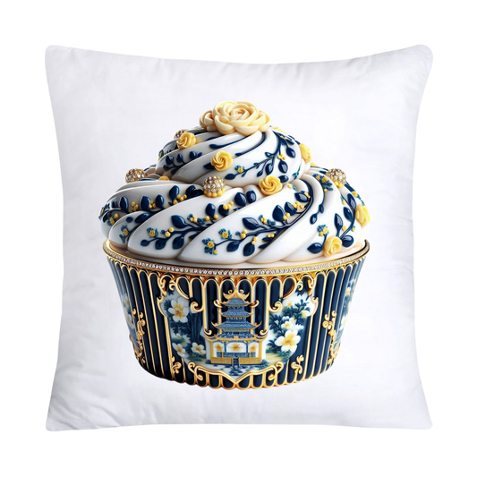 Blue and Yellow Willow 18x18 Chinoiserie Cupcake Throw Pillow Covers-5013