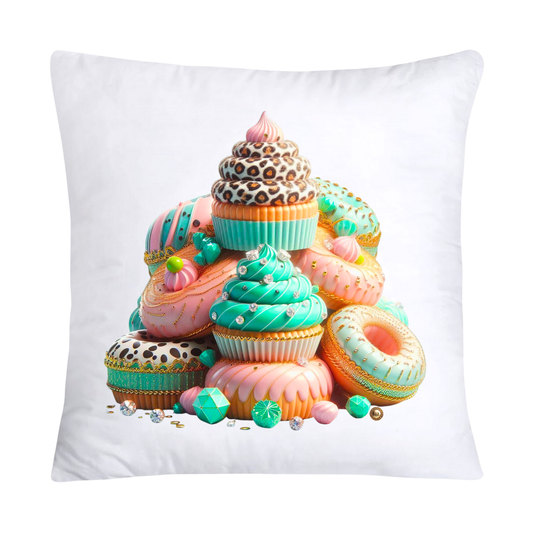 Wild Animal Print Cupcake Throw Pillow Covers 18x18-330