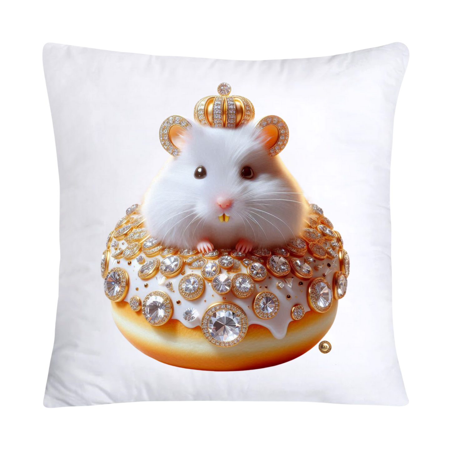 Orange Willow Whimsical Hamster in Donut Hole Pillow Covers 18X18-2193
