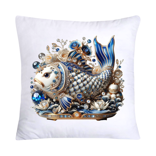 Blue Willow Stunning Koi Fish Pillow Covers 18x18-5102