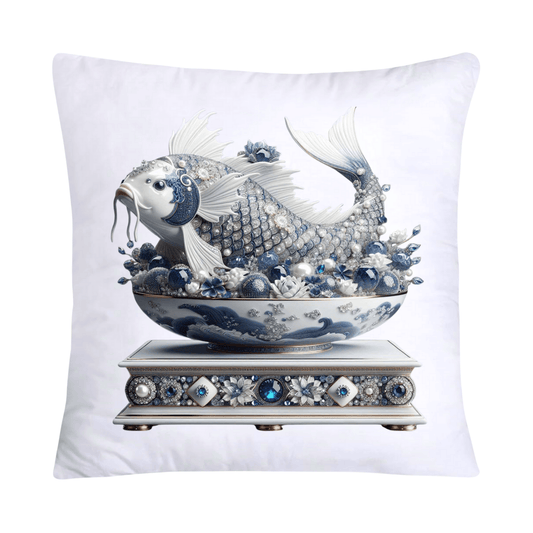 Blue Willow Stunning Koi Fish Pillow Covers 18x18-5119