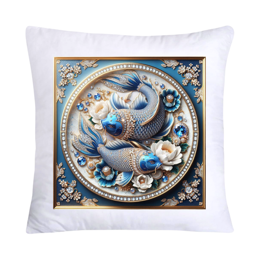 Blue Willow Stunning Koi Fish Pillow Covers 18x18-5151