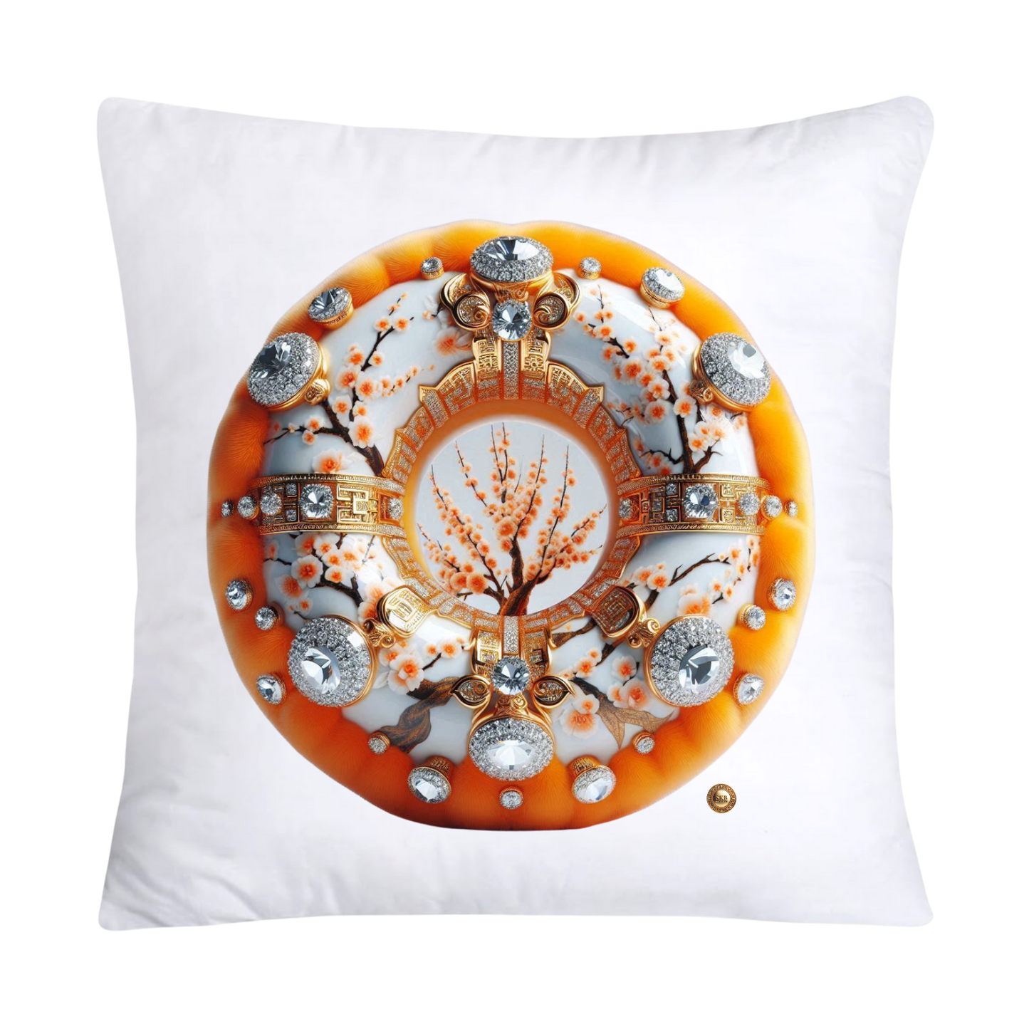 Orange Willow Donut 18x18 Throw Pillow Covers-2218
