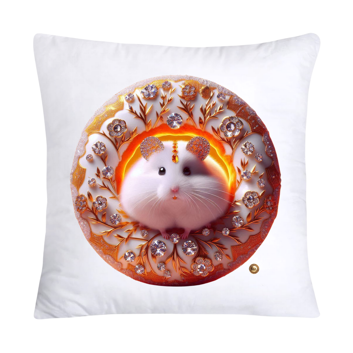 Orange Willow Whimsical Hamster in Donut Hole Pillow Covers 18X18-2201