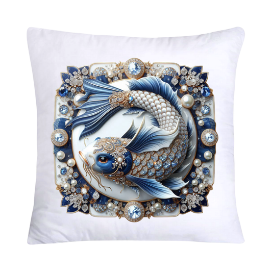Blue Willow Stunning Koi Fish Pillow Covers 18x18-5074