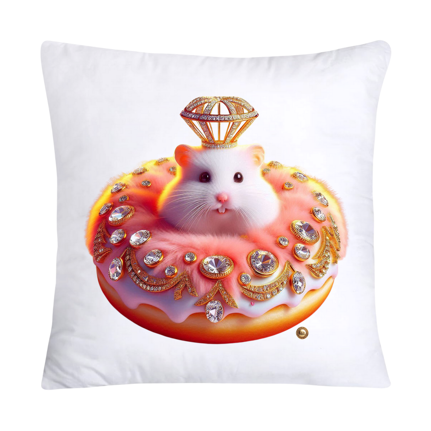 Orange Willow Whimsical Hamster in Donut Hole Pillow Covers 18X18-2207