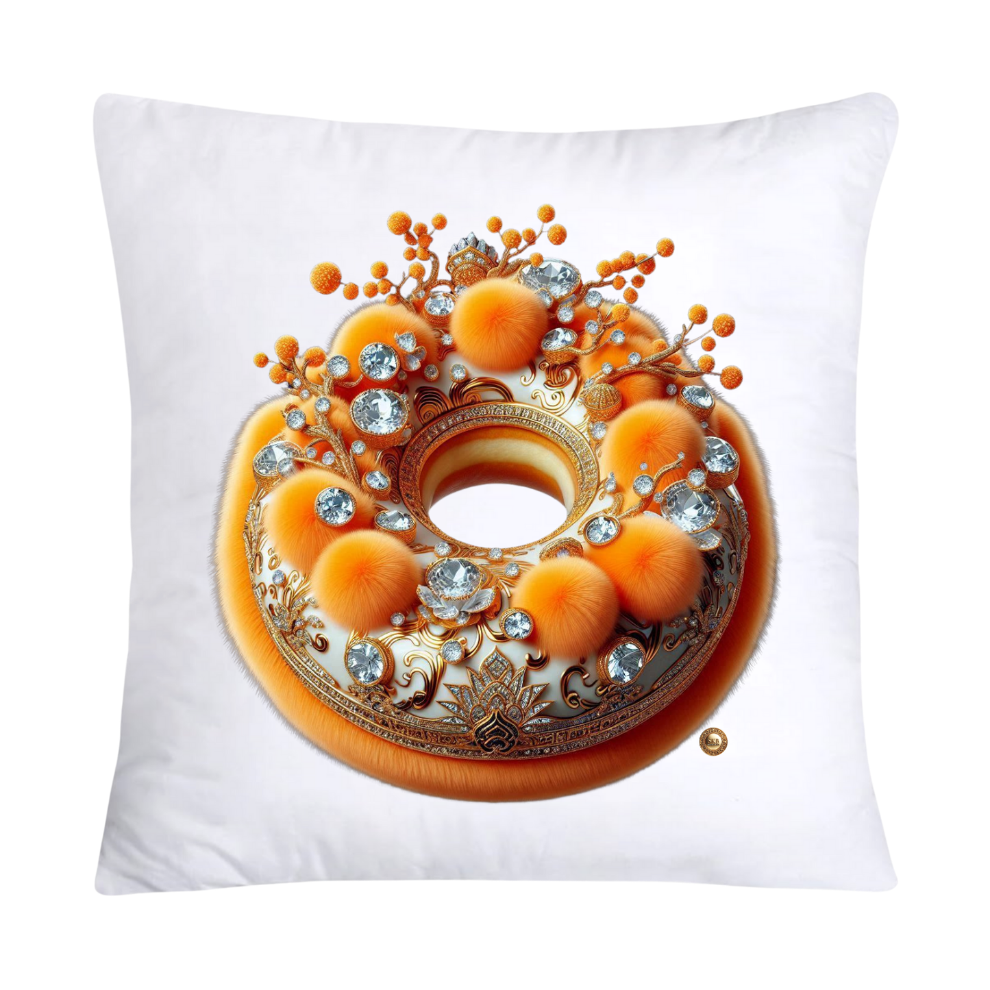 Orange Willow Donut 18x18 Throw Pillow Covers-2234