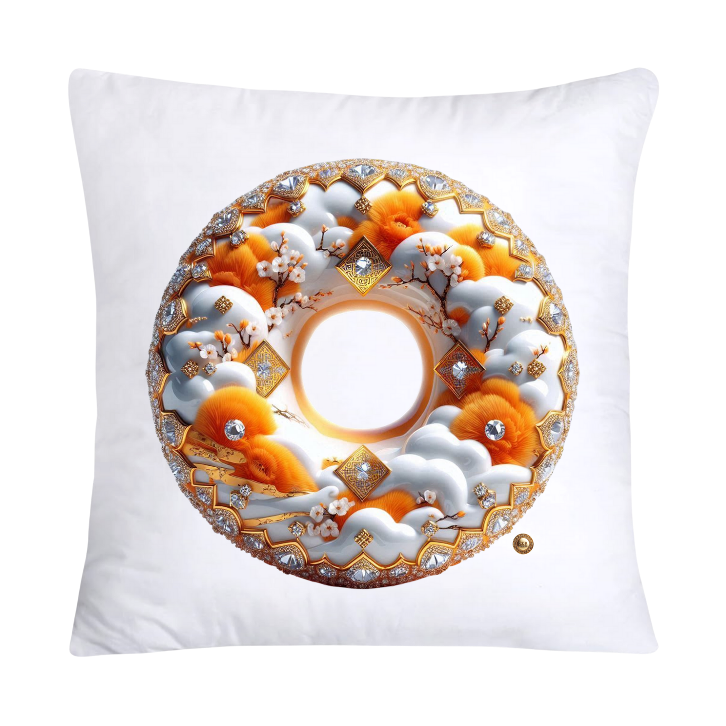 Orange Willow Donut 18x18 Throw Pillow Covers-2226
