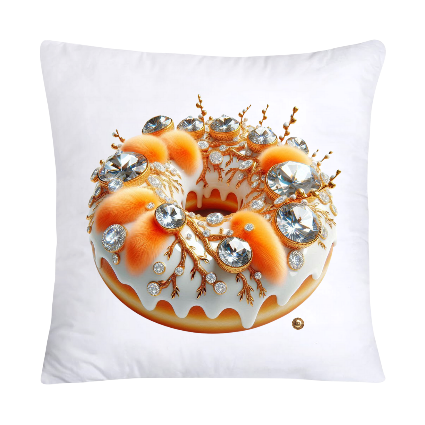 Orange Willow Donut 18x18 Throw Pillow Covers-2225