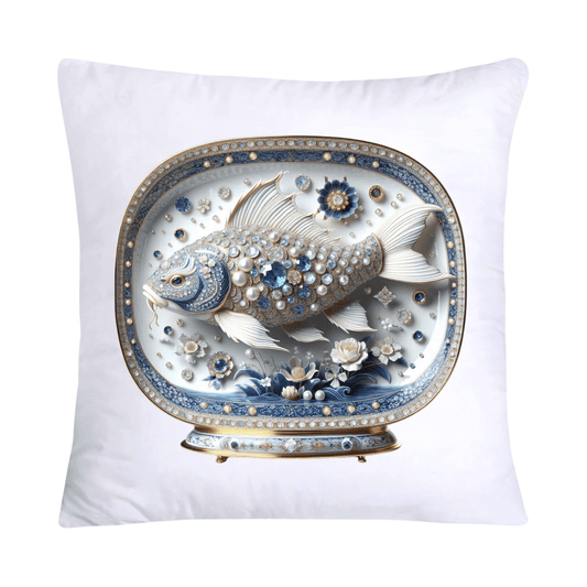 Blue Willow Stunning Koi Fish Pillow Covers 18x18-5165