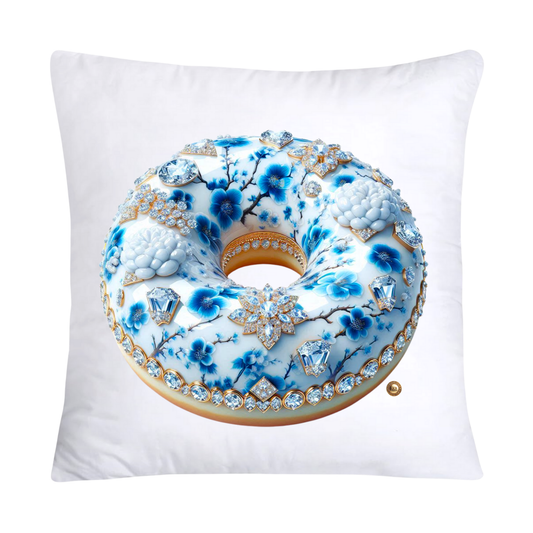 Blue Willow Whimsical Donut Throw Pillow Covers 18X18-2084
