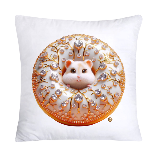 Orange Willow Whimsical Hamster in Donut Hole Pillow Covers 18X18-1967