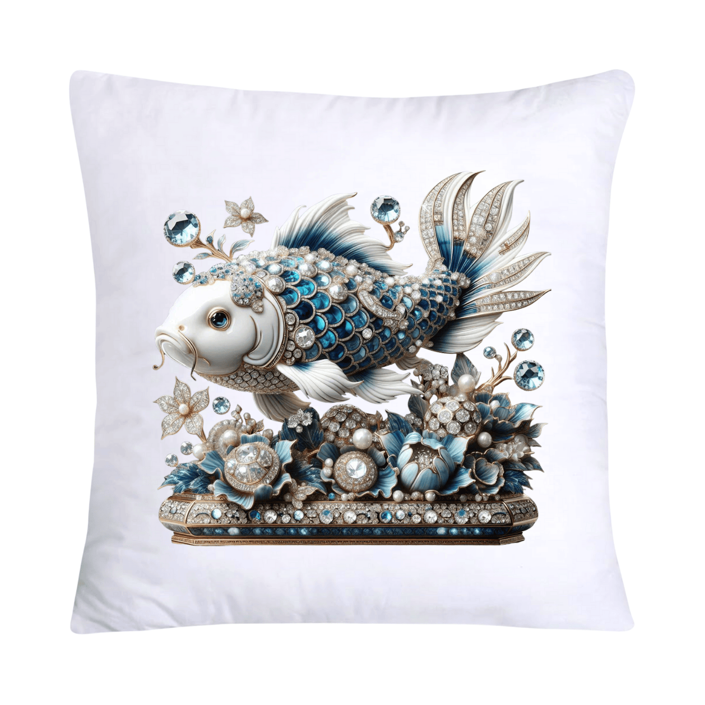 Blue Willow Stunning Koi Fish Pillow Covers 18x18-5153