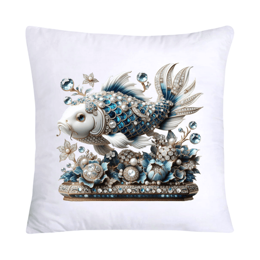Blue Willow Stunning Koi Fish Pillow Covers 18x18-5153
